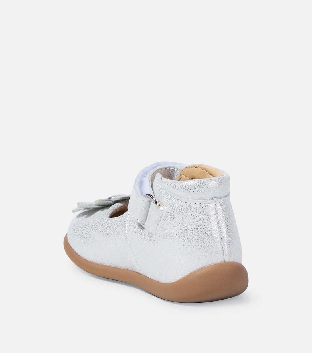 Pom d'Api - Baby Stand-Up Daisy metallic leather booties