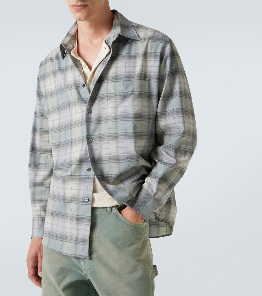 Auralee - Checked wool shirt