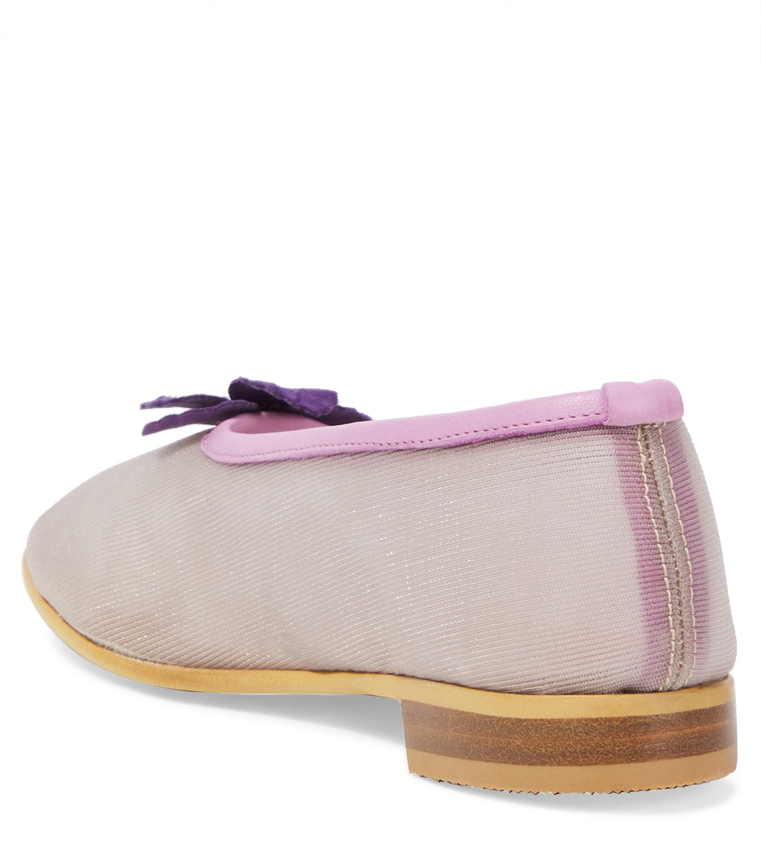 PèPè - Floral-appliqué mesh ballet flats