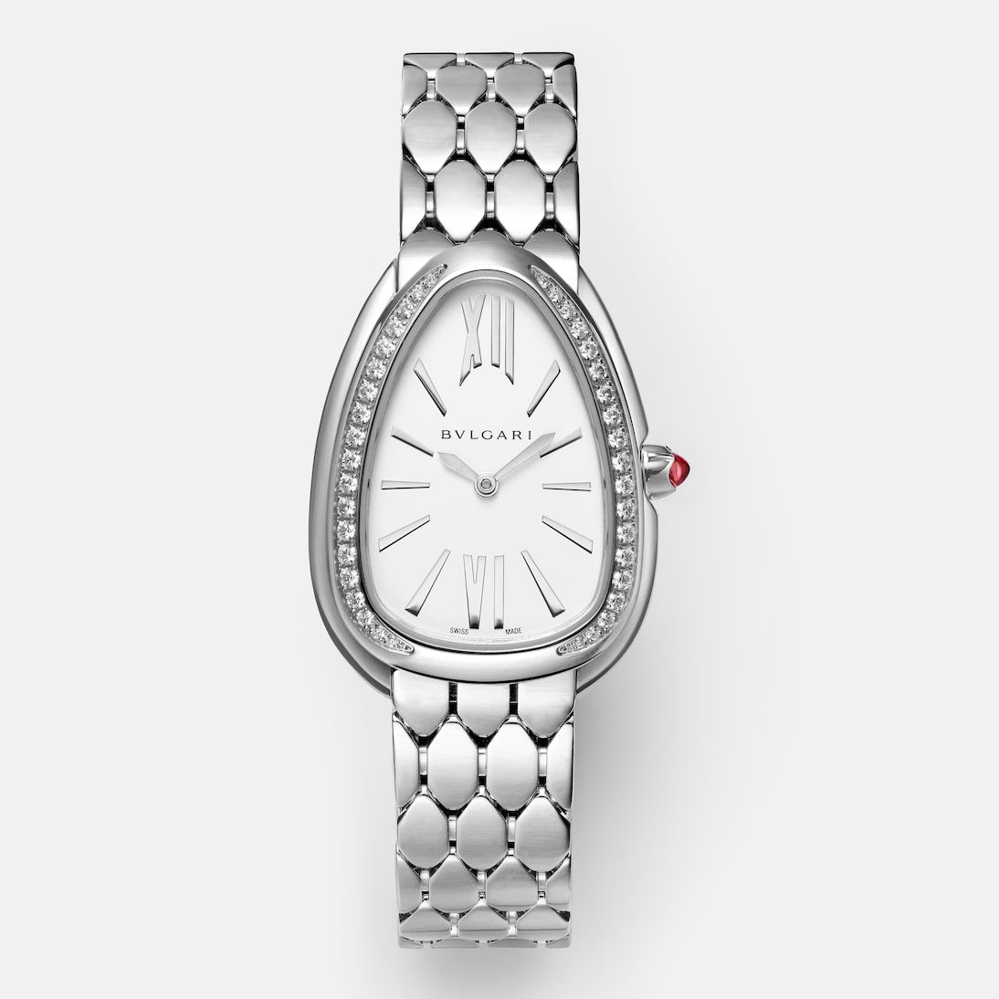 Bvlgari - Serpenti Seduttori embellished stainless steel watch