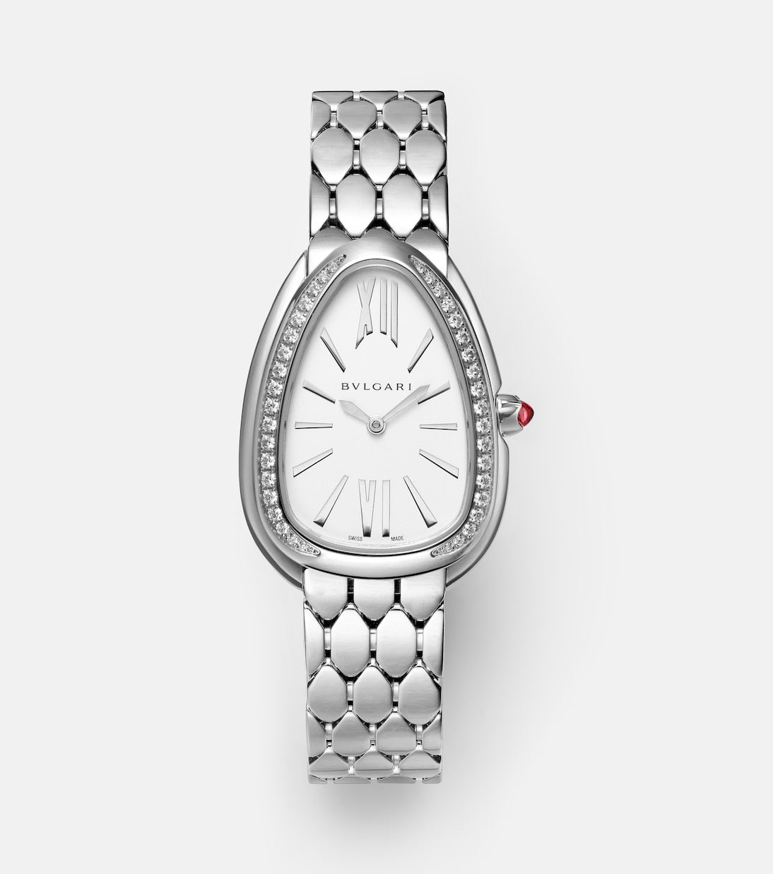 Bvlgari - Serpenti Seduttori embellished stainless steel watch