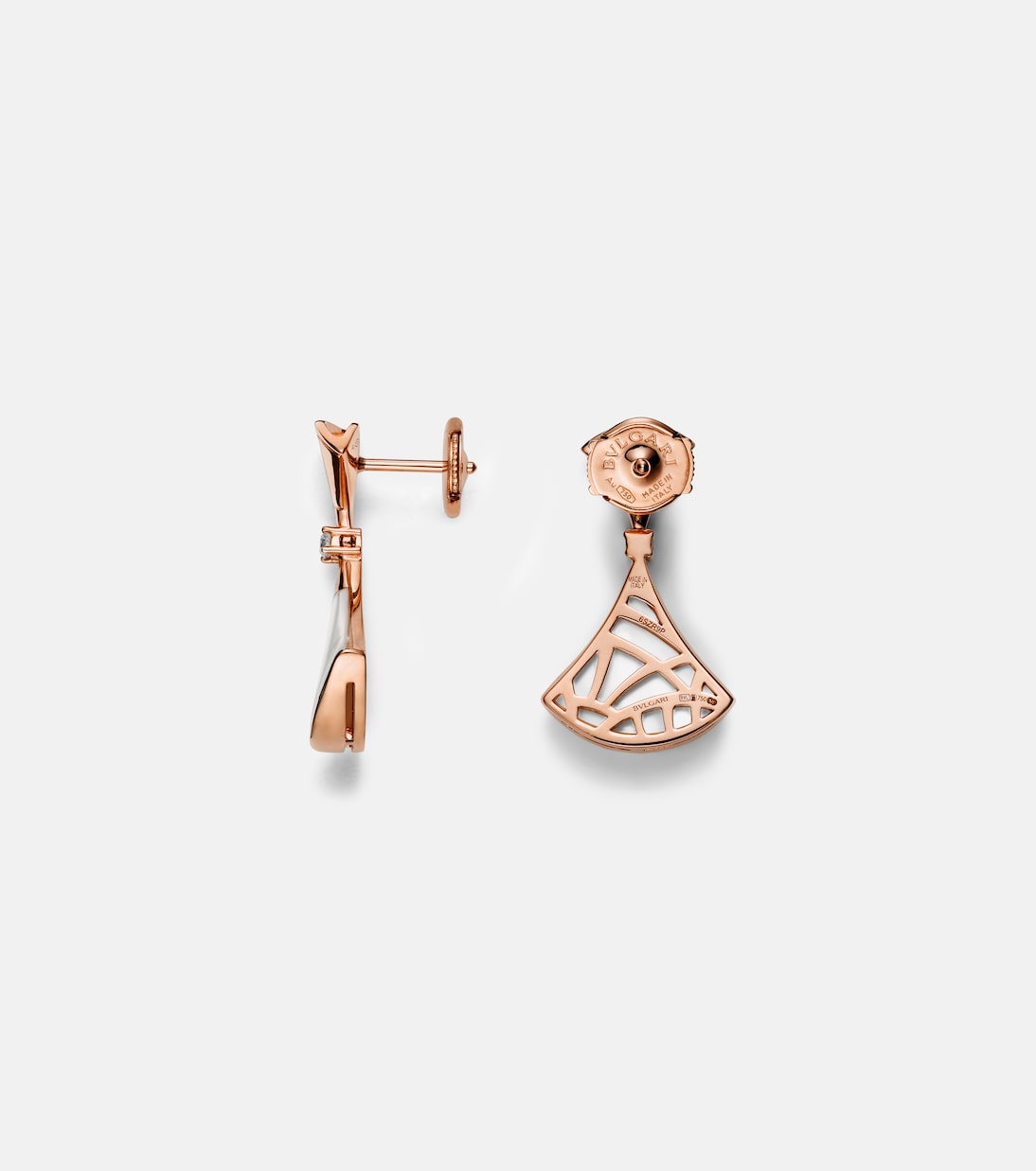 Bvlgari - Diva's Dream 18kt rose gold drop earrings with diamonds and mother-of-pearl