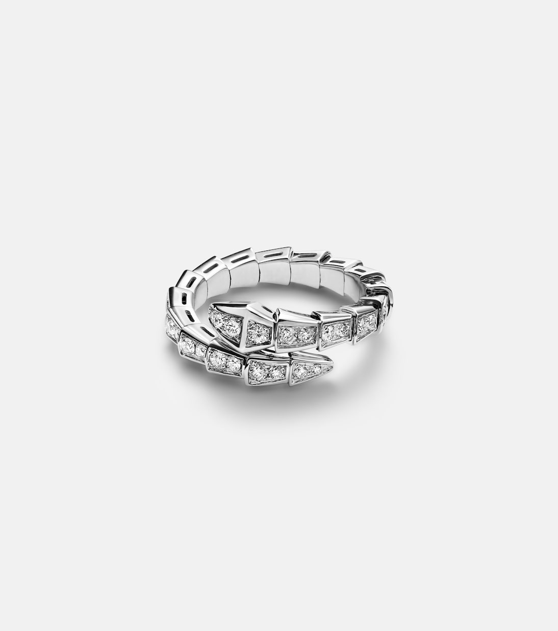 Bvlgari - Serpenti Viper 18kt white gold ring with diamonds