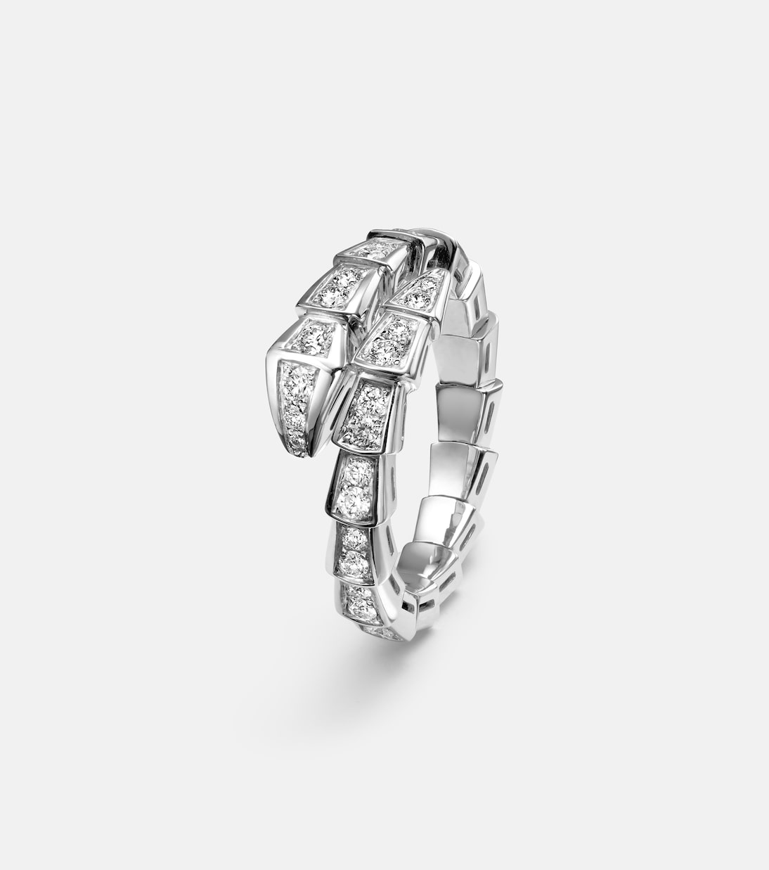 Bvlgari - Serpenti Viper 18kt white gold ring with diamonds