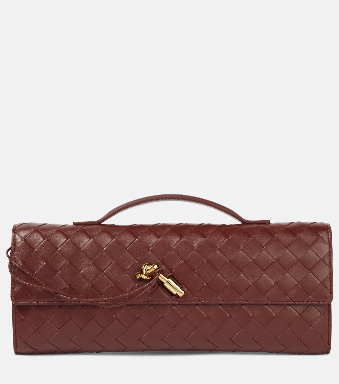 Bottega Veneta - Andiamo Knot Intrecciato leather clutch