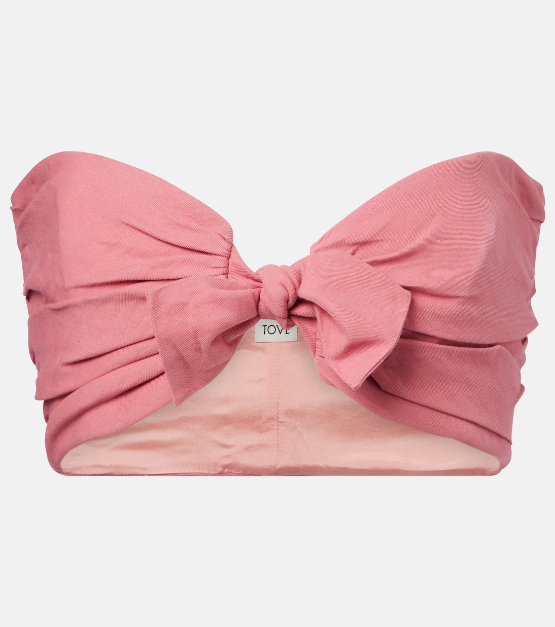 Tove - Awa linen and cotton-blend bra top