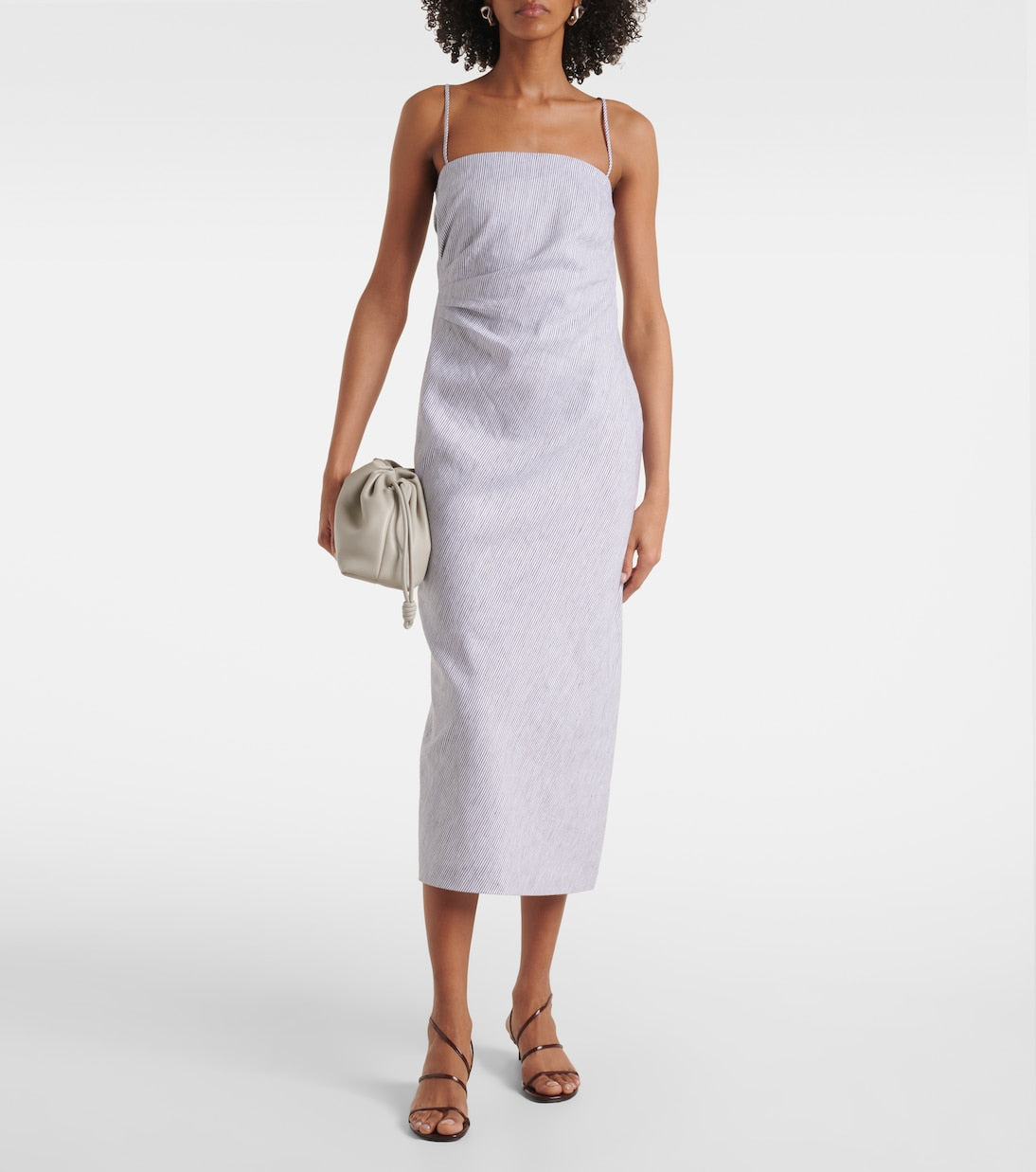 Vince - Cotton and linen midi dress