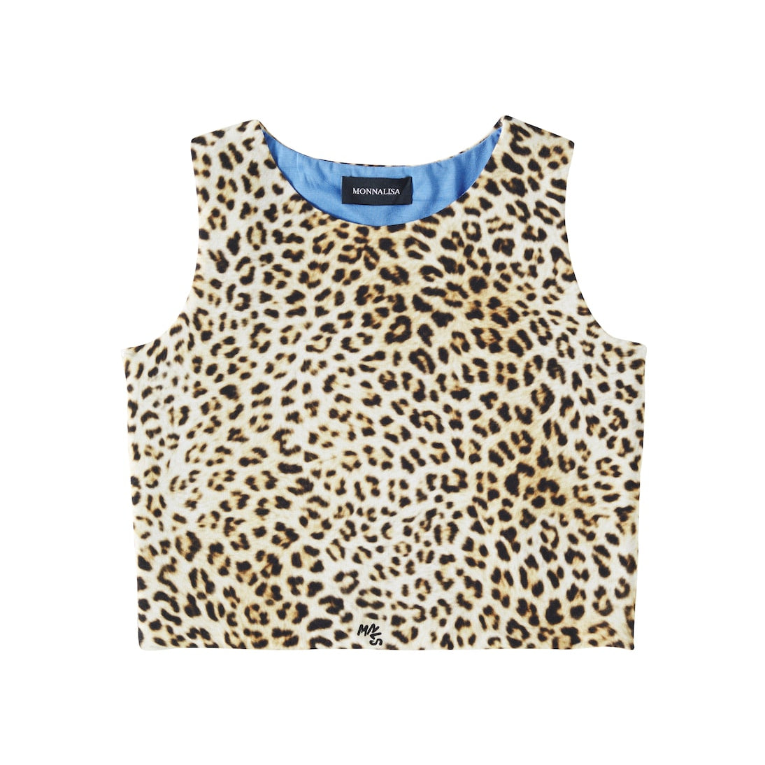 Monnalisa - Leopard-print cutout cotton-blend top