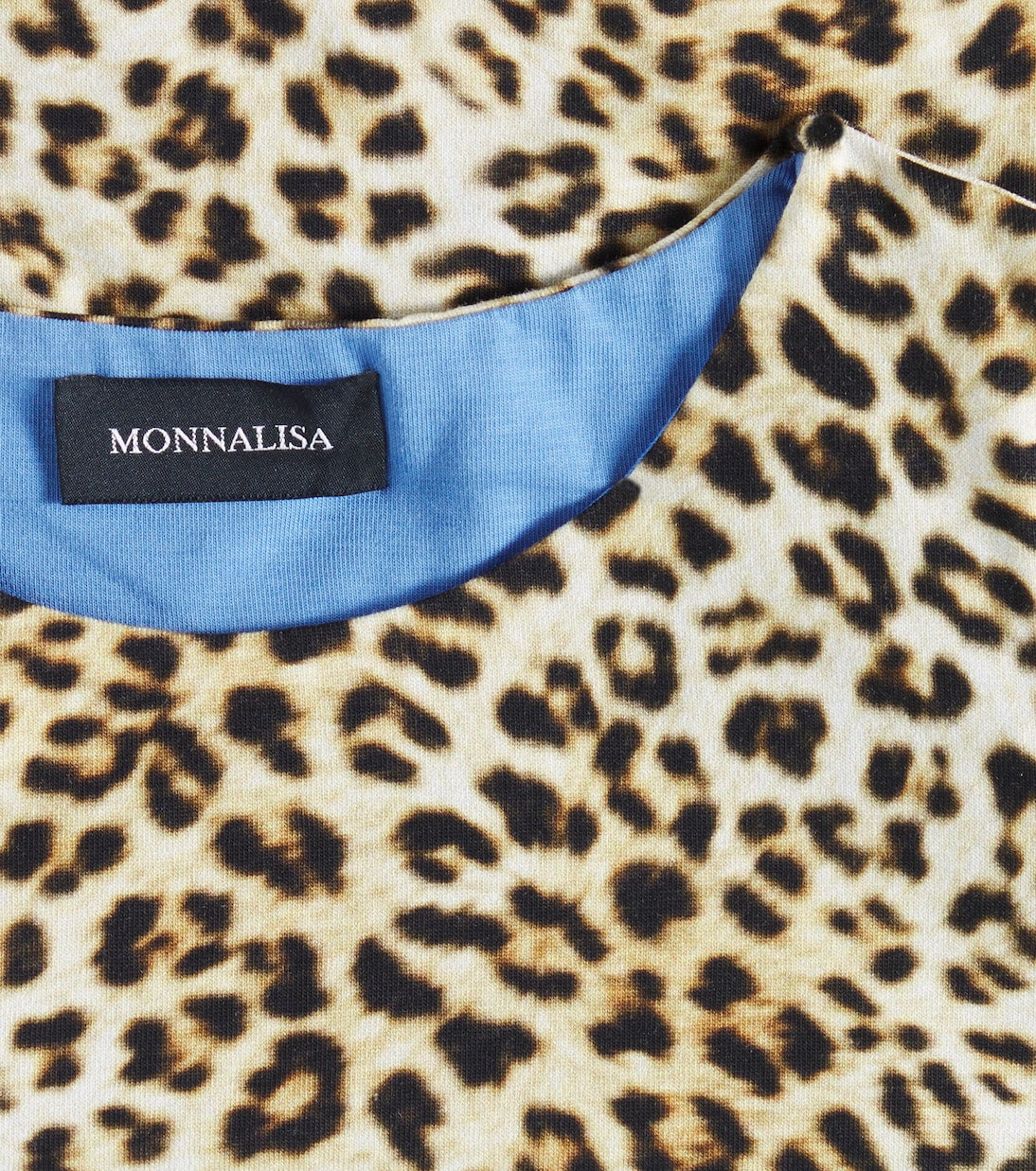 Monnalisa - Leopard-print cutout cotton-blend top