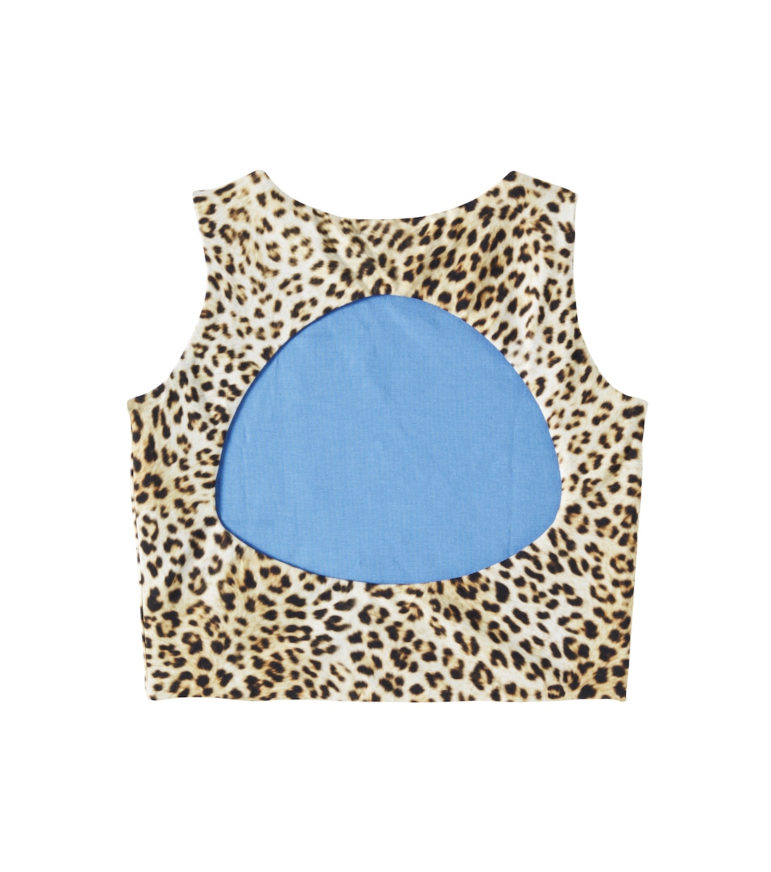 Monnalisa - Leopard-print cutout cotton-blend top