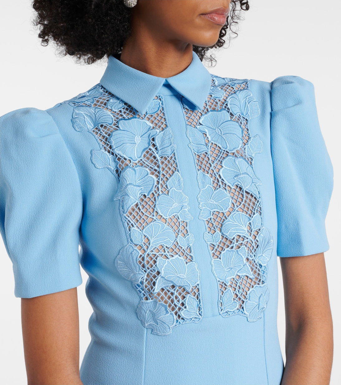 Rebecca Vallance - Skye lace-trimmed crêpe minidress