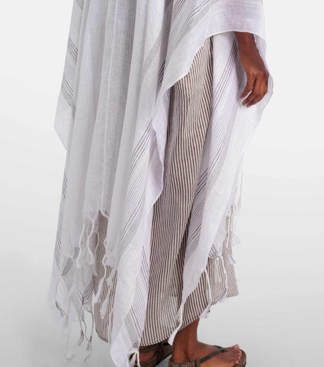 Brunello Cucinelli - Fringed linen poncho