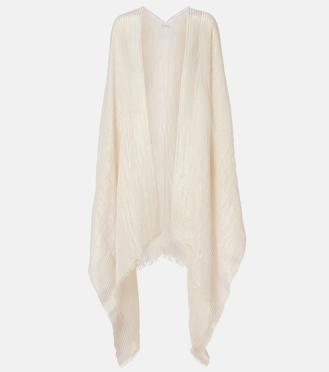 Brunello Cucinelli - Fringed linen-blend cape