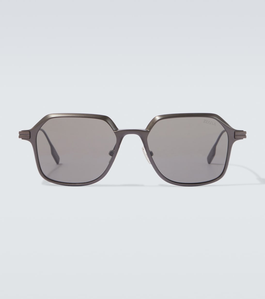 Zegna - Oversized aluminum square sunglasses