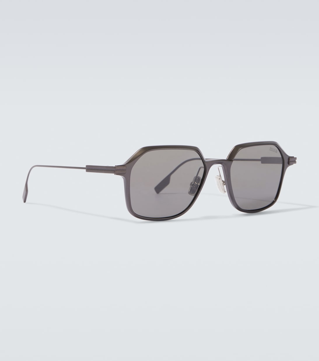 Zegna - Oversized aluminum square sunglasses