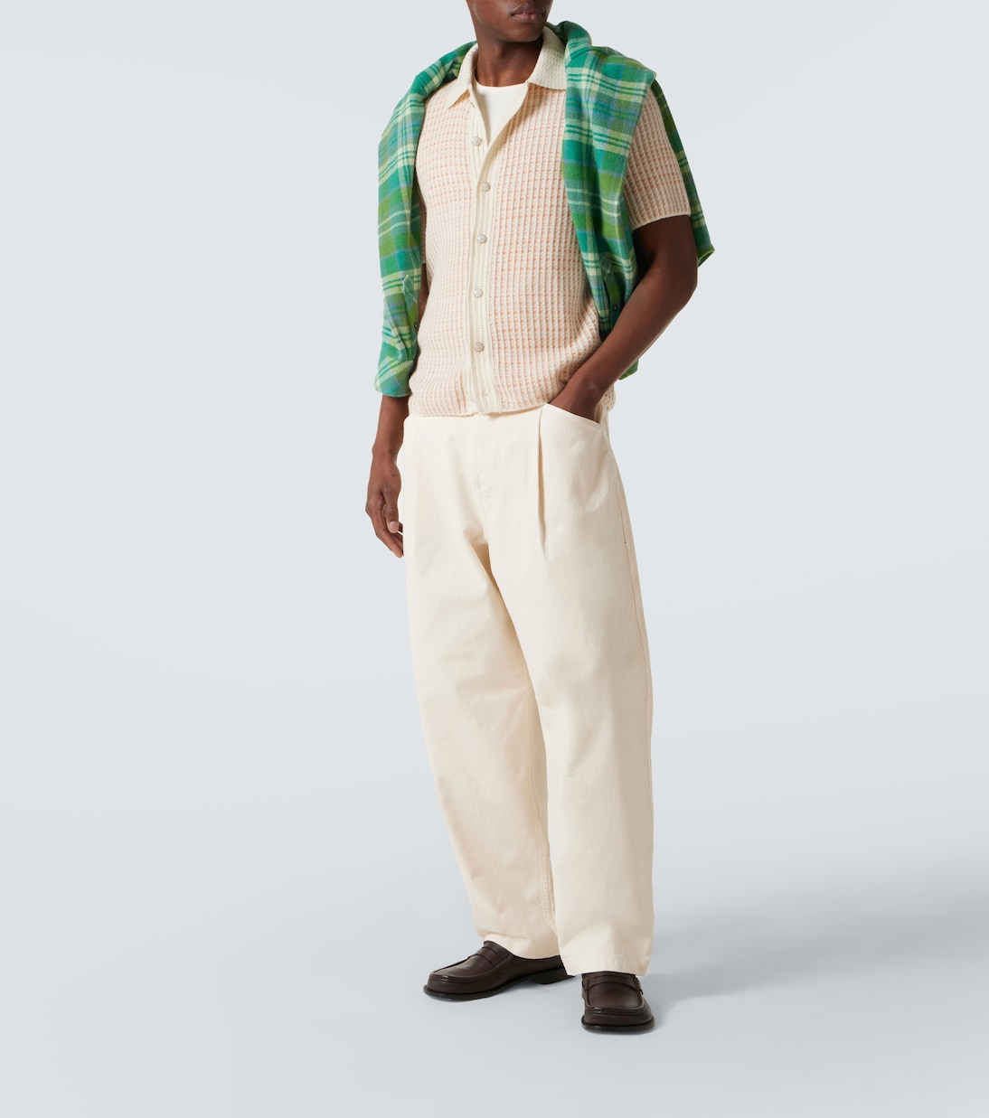 God's True Cashmere - Noble waffle-knit cashmere polo shirt