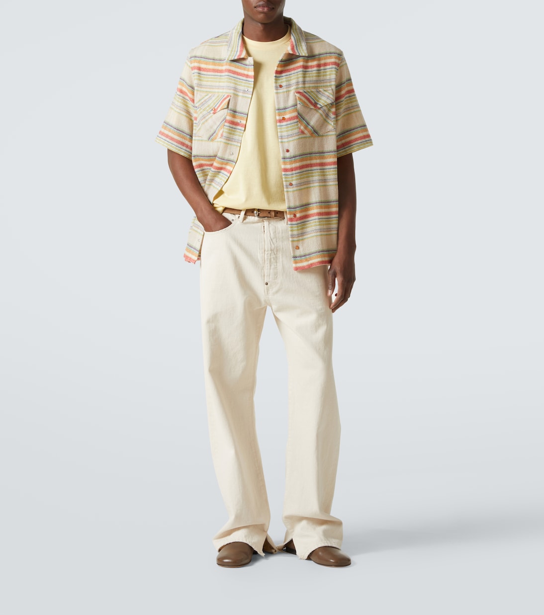 God's True Cashmere - Seaside Gauze striped cashmere shirt