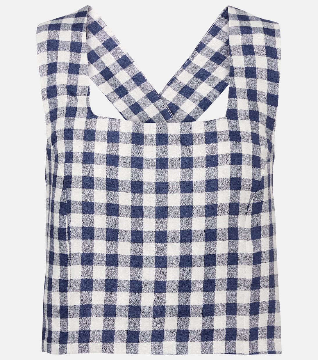 Asceno - Cozumel gingham linen crop top