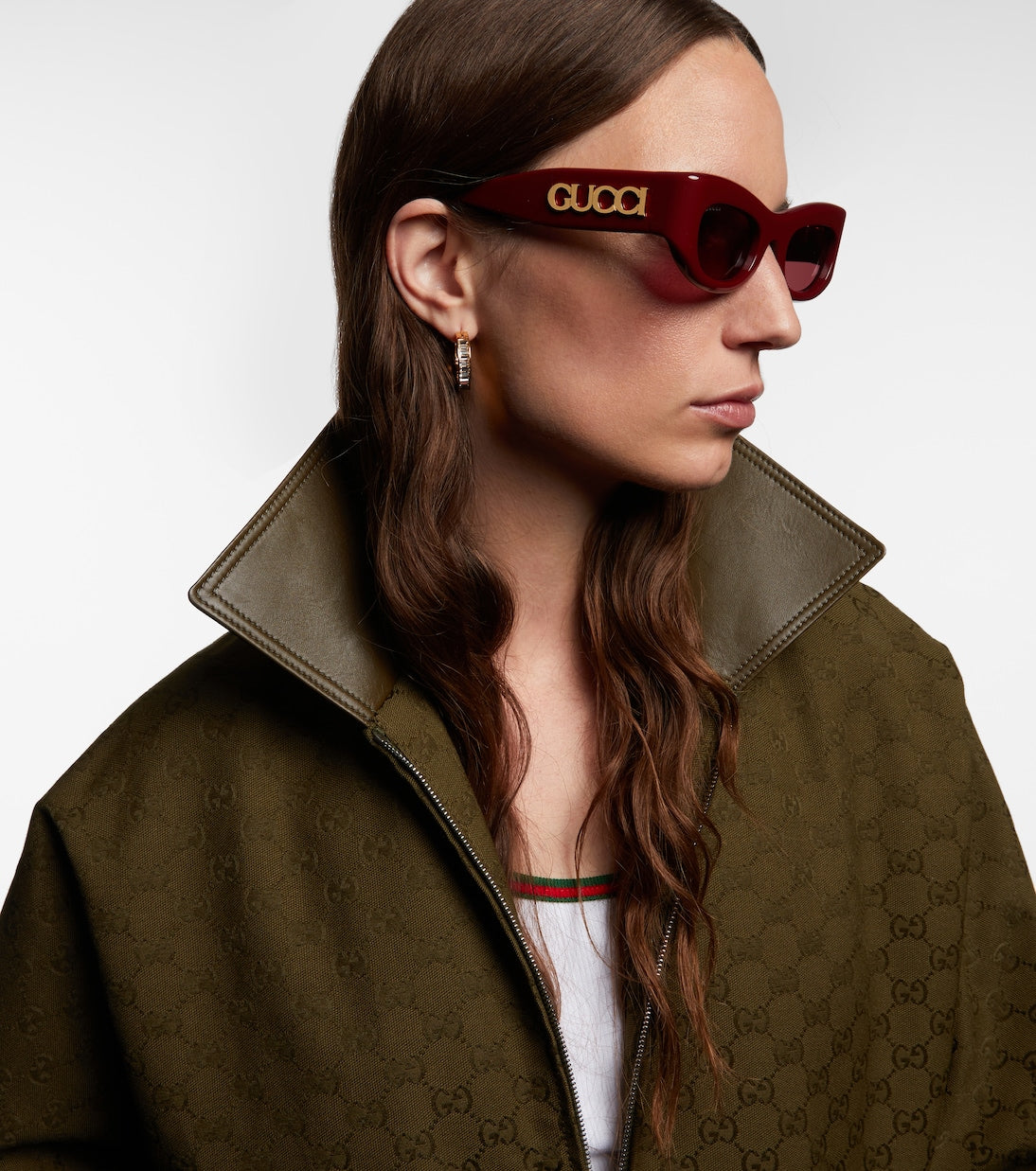 Gucci - Logo rectangular sunglasses
