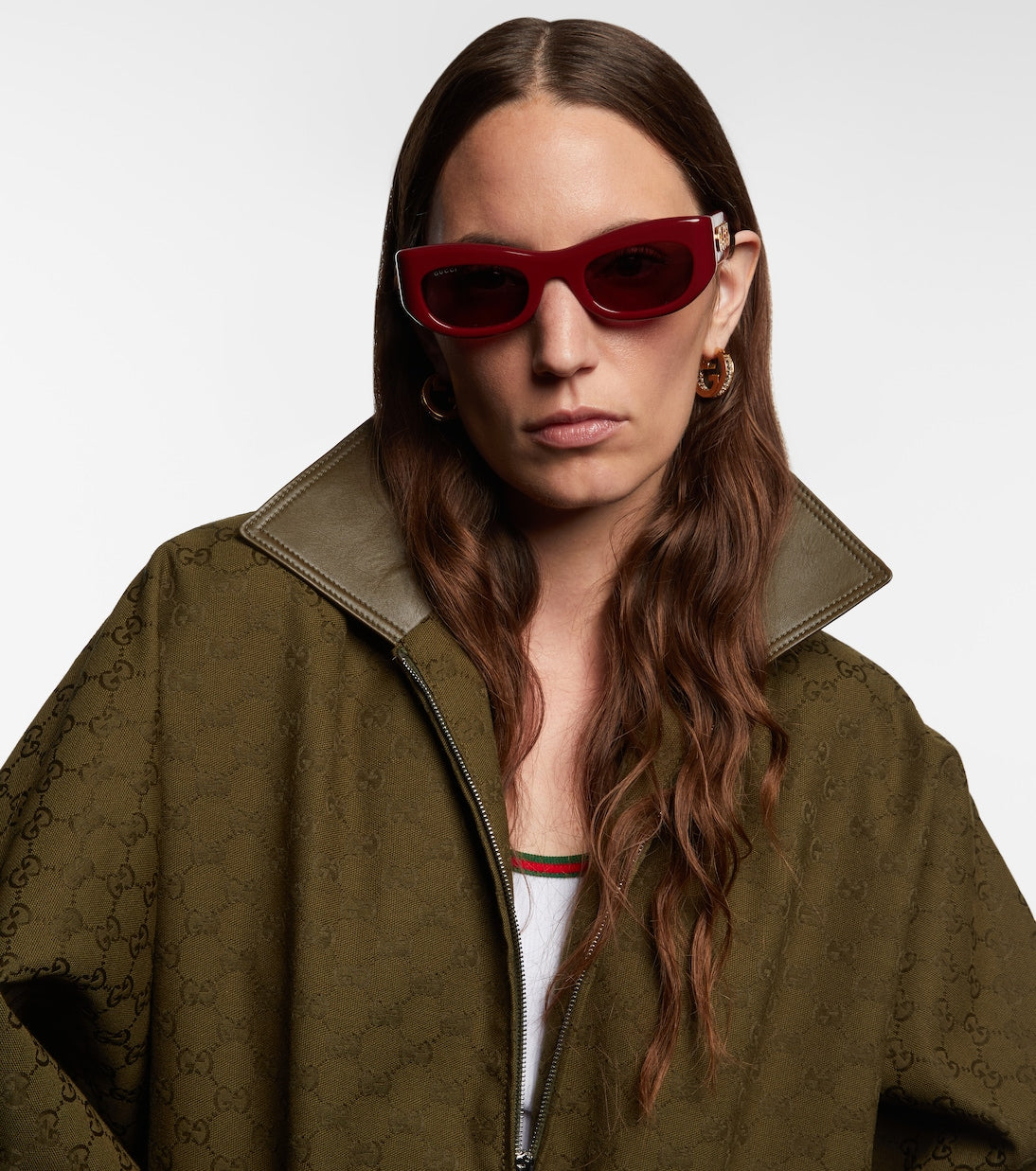 Gucci - Logo rectangular sunglasses