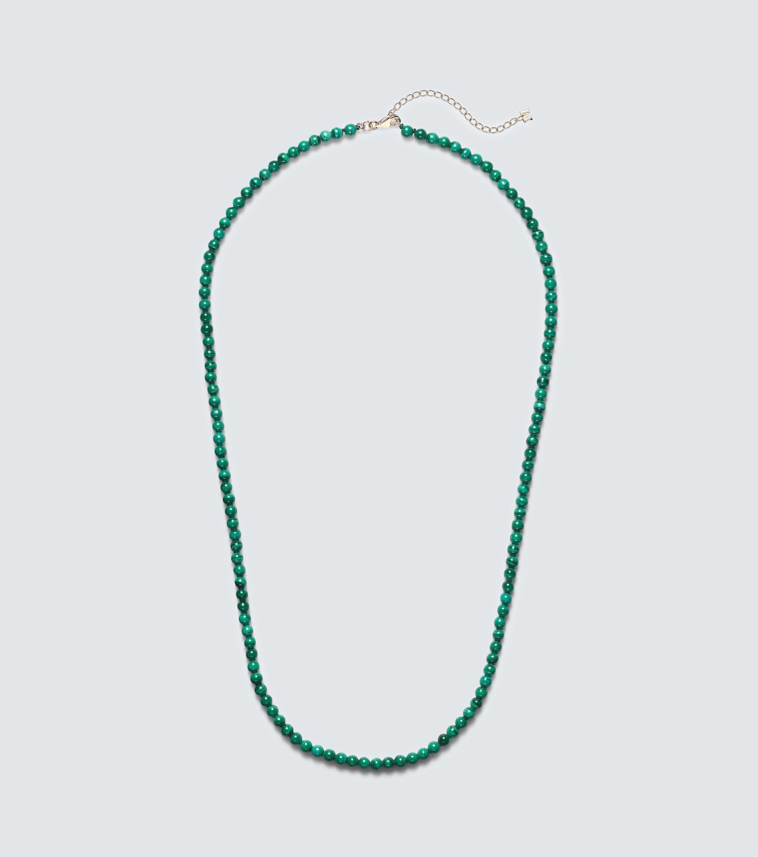 Mateo - 14kt gold beaded necklace with malachite