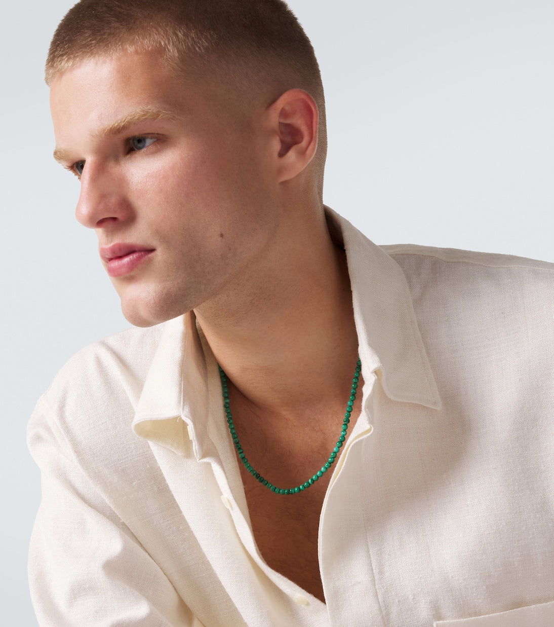 Mateo - 14kt gold beaded necklace with malachite
