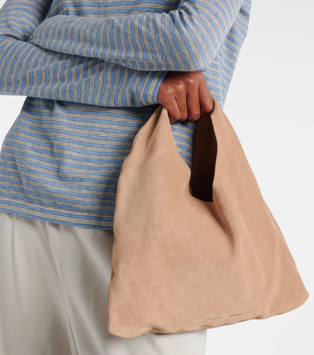 The Row - Bindle Small suede top-handle bag