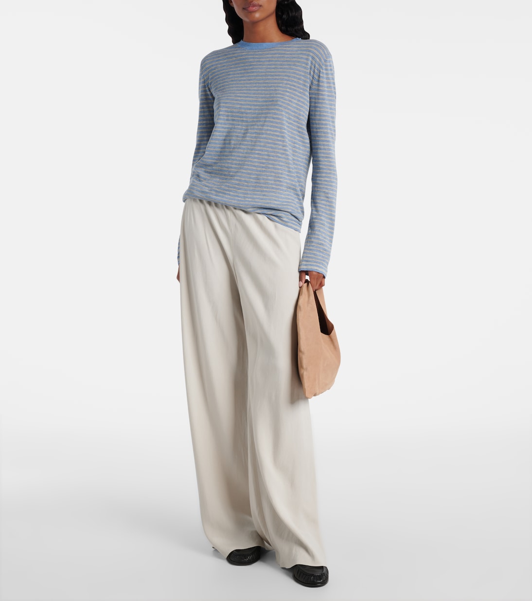 The Row - Bindle Small suede top-handle bag