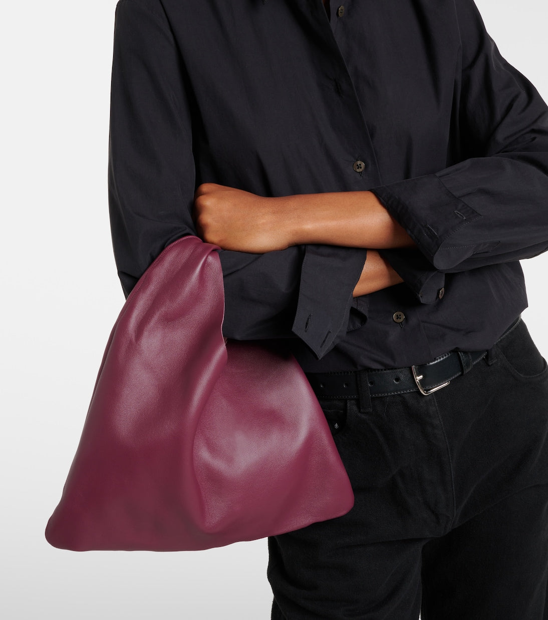 The Row - Bindle Small leather top-handle bag