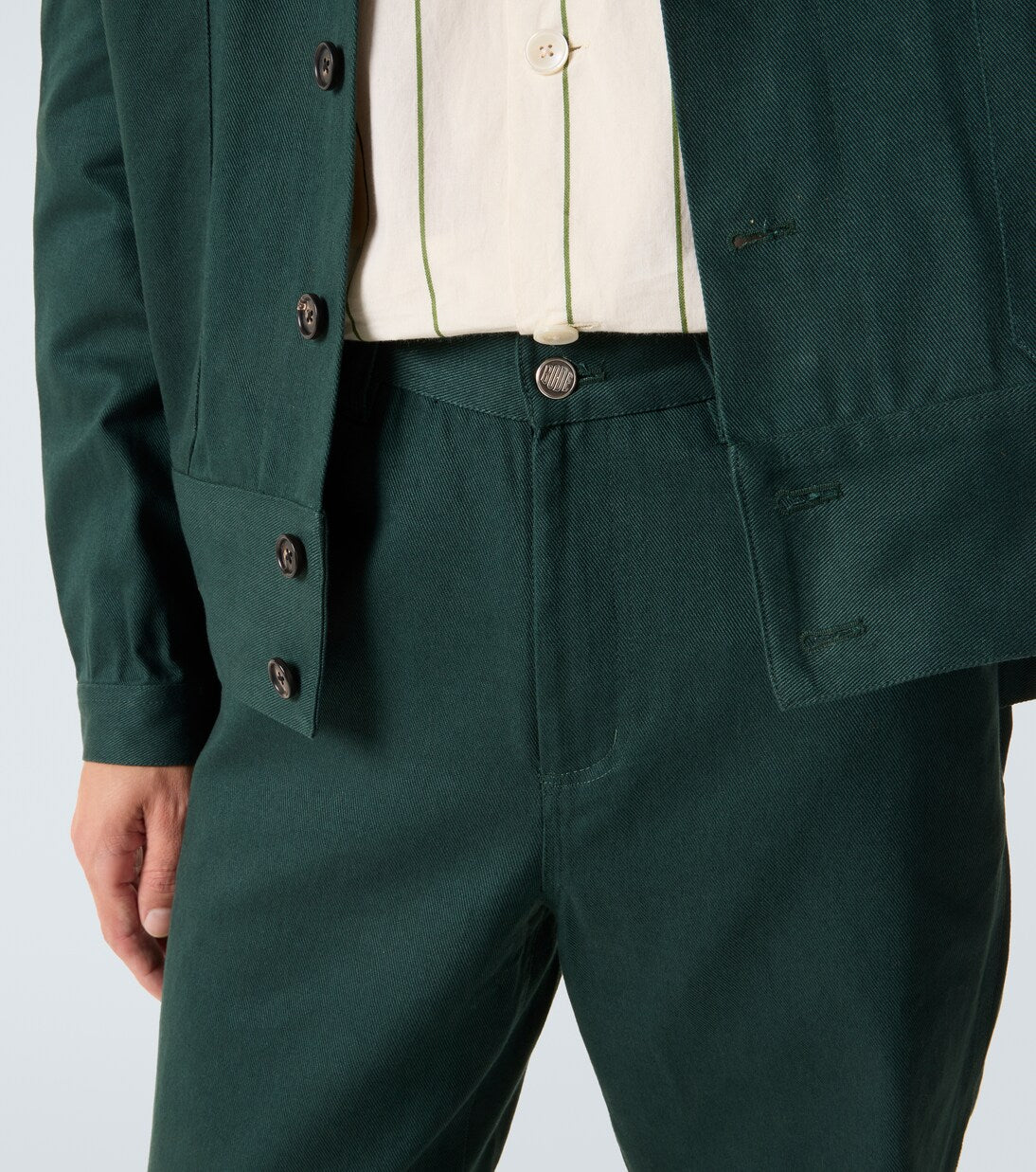 Bode - Knolly Brook cotton twill straight pants