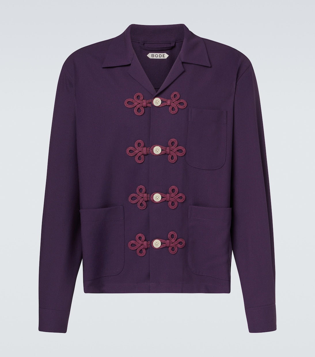 Bode - Astor embroidered wool shirt