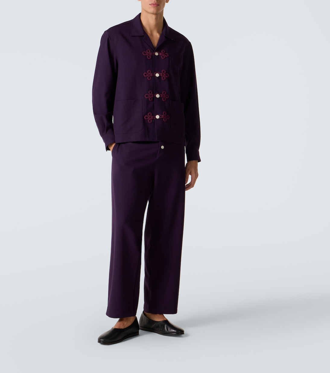 Bode - Astor embroidered wool shirt