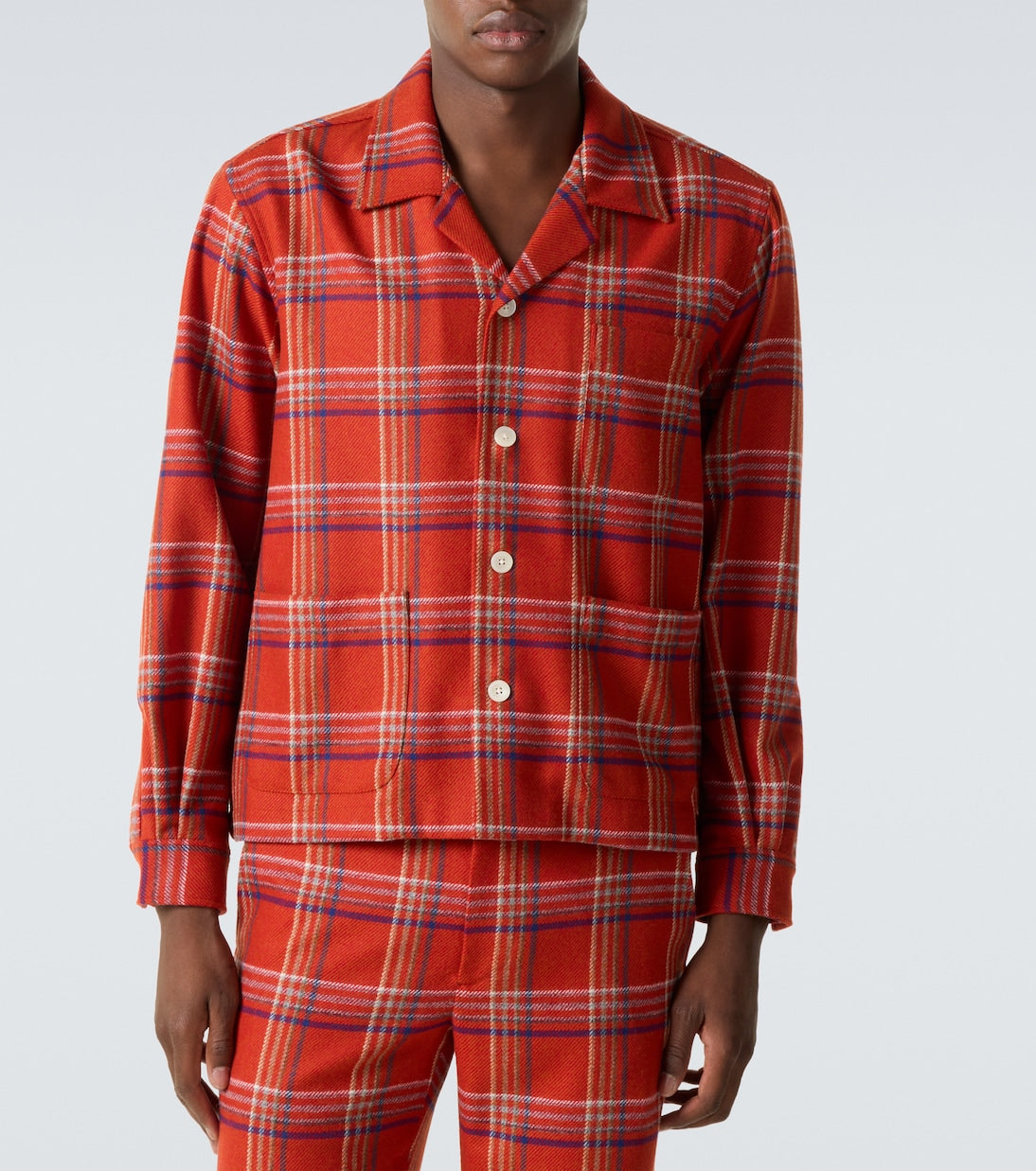 Bode - Gable plaid wool flannel overshirt