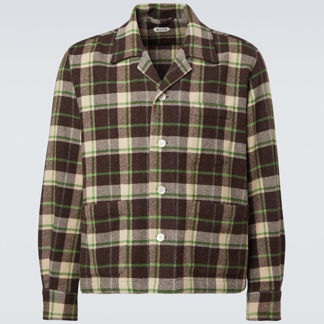 Bode - Woodcrest plaid wool flannel overshirt