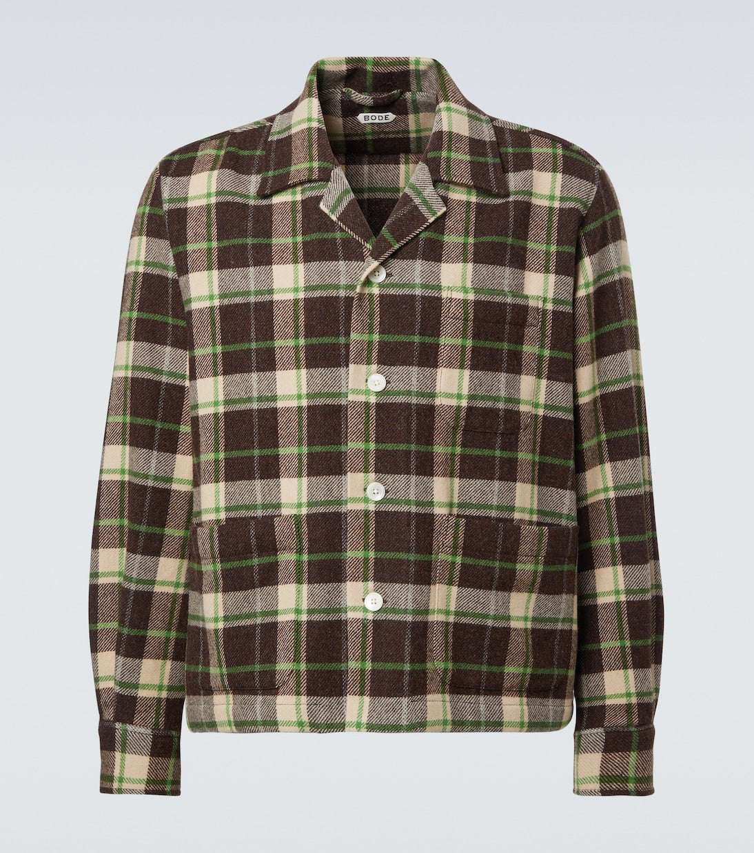 Bode - Woodcrest plaid wool flannel overshirt