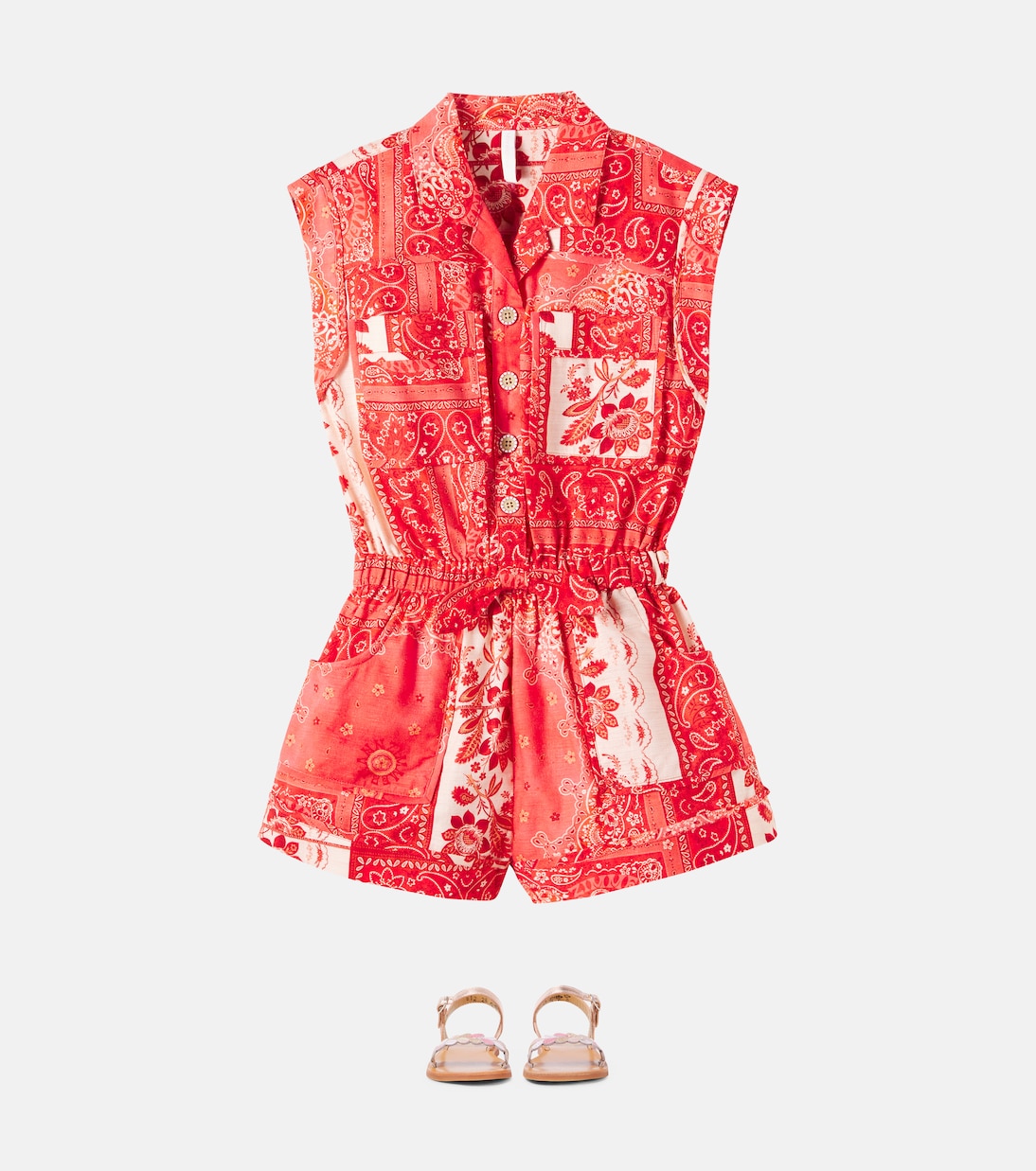 Zimmermann Kids - Tutina paisley cotton playsuit