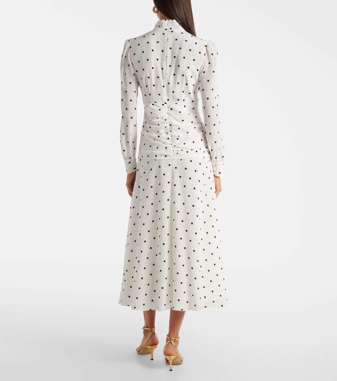 Alessandra Rich - Polka-dot silk midi dress