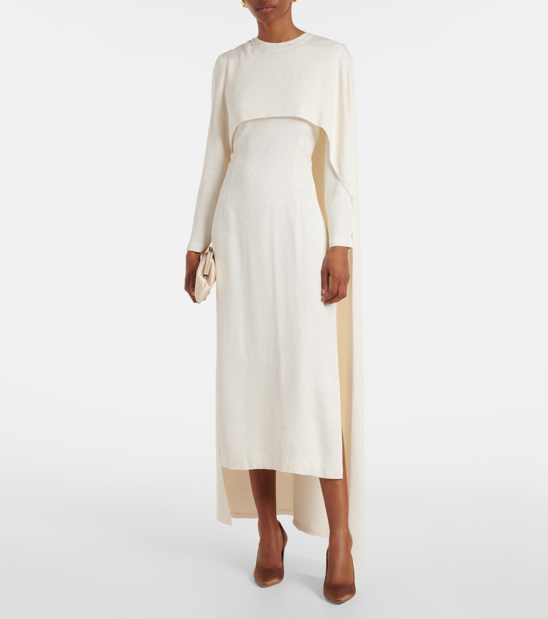 Markarian - Felice caped jacquard midi dress