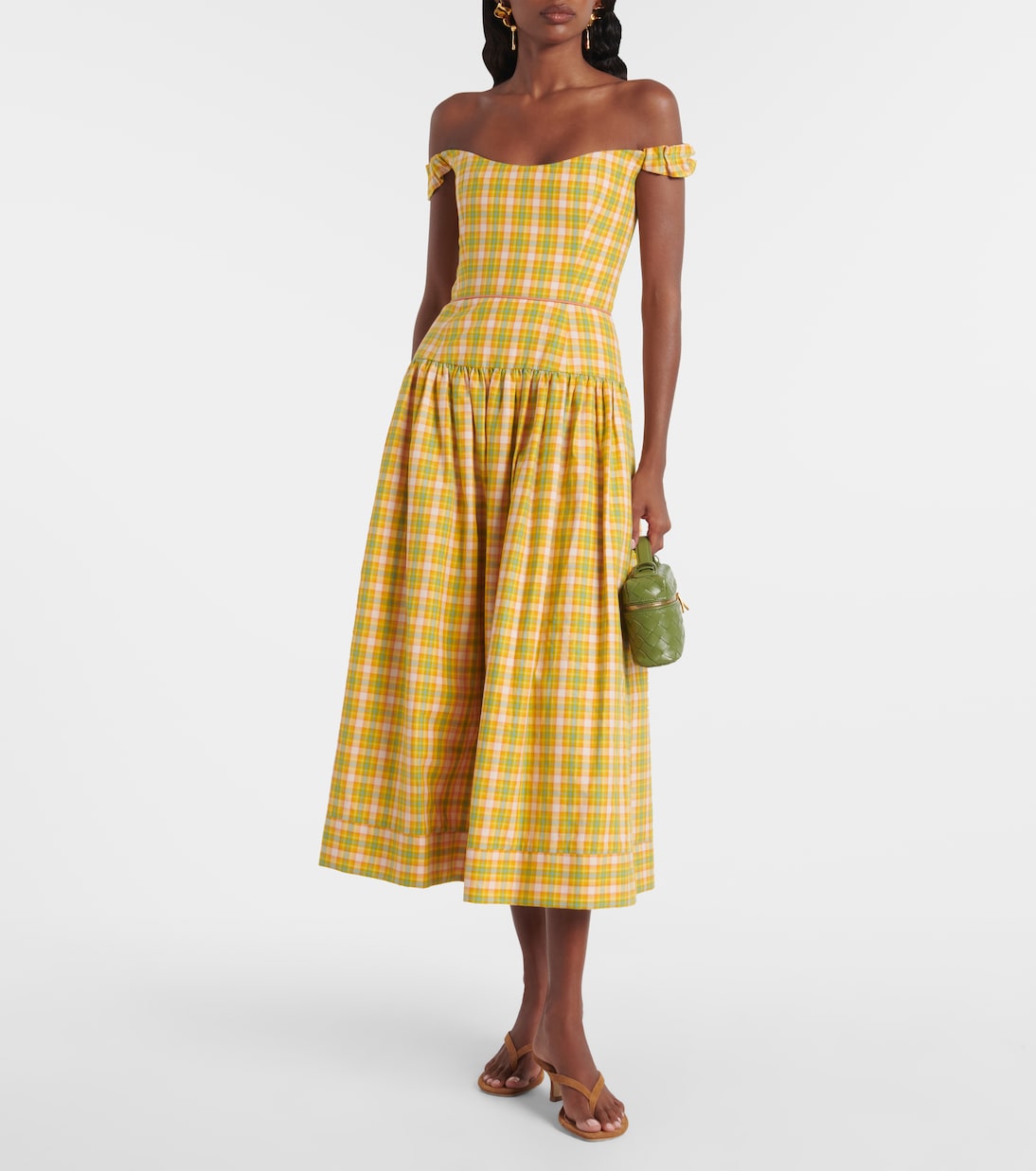 Markarian - Giorgia checked cotton midi dress
