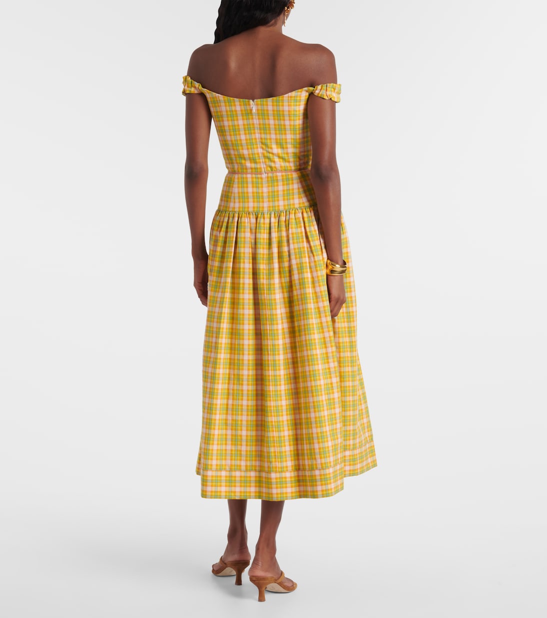 Markarian - Giorgia checked cotton midi dress