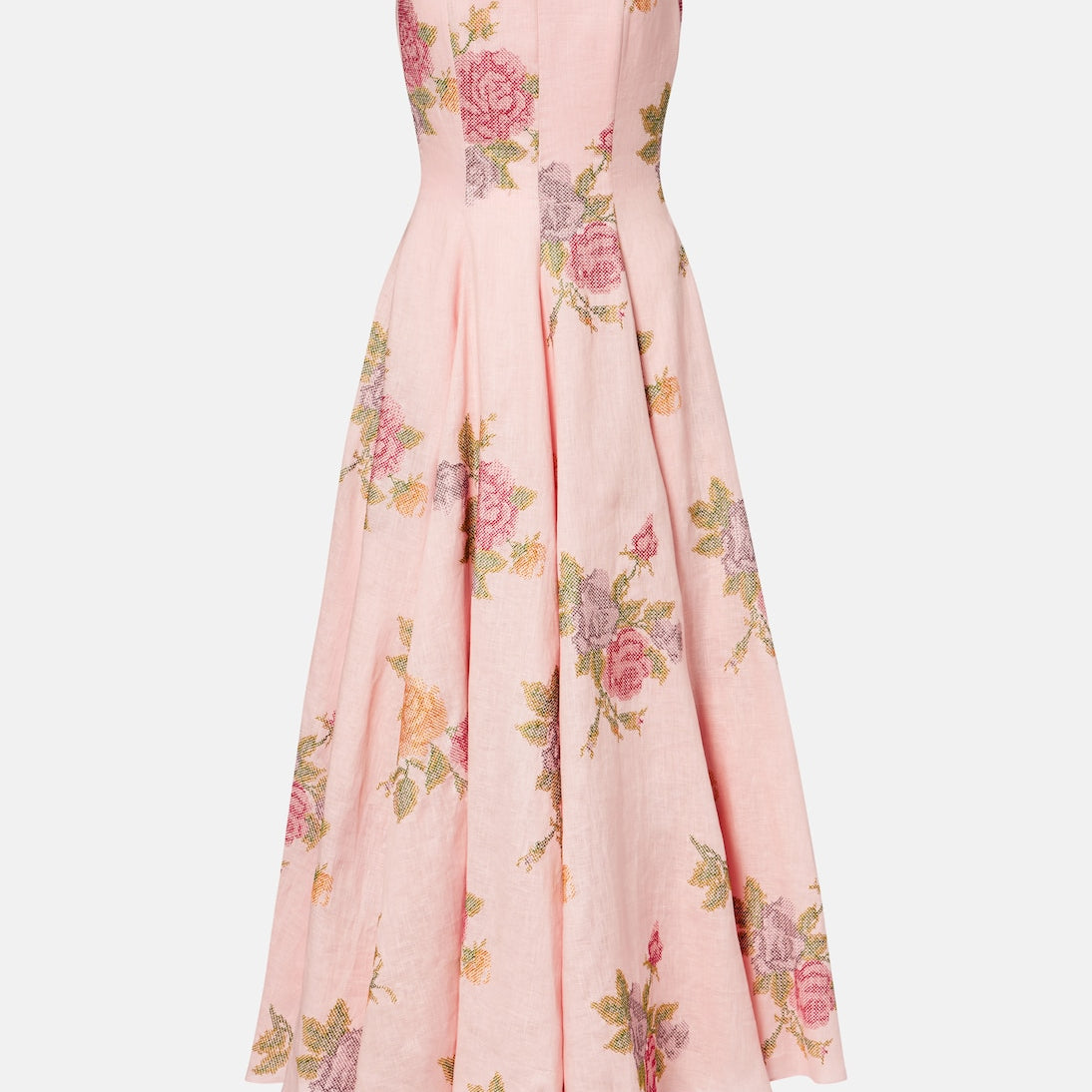 Markarian - Floral linen corset dress