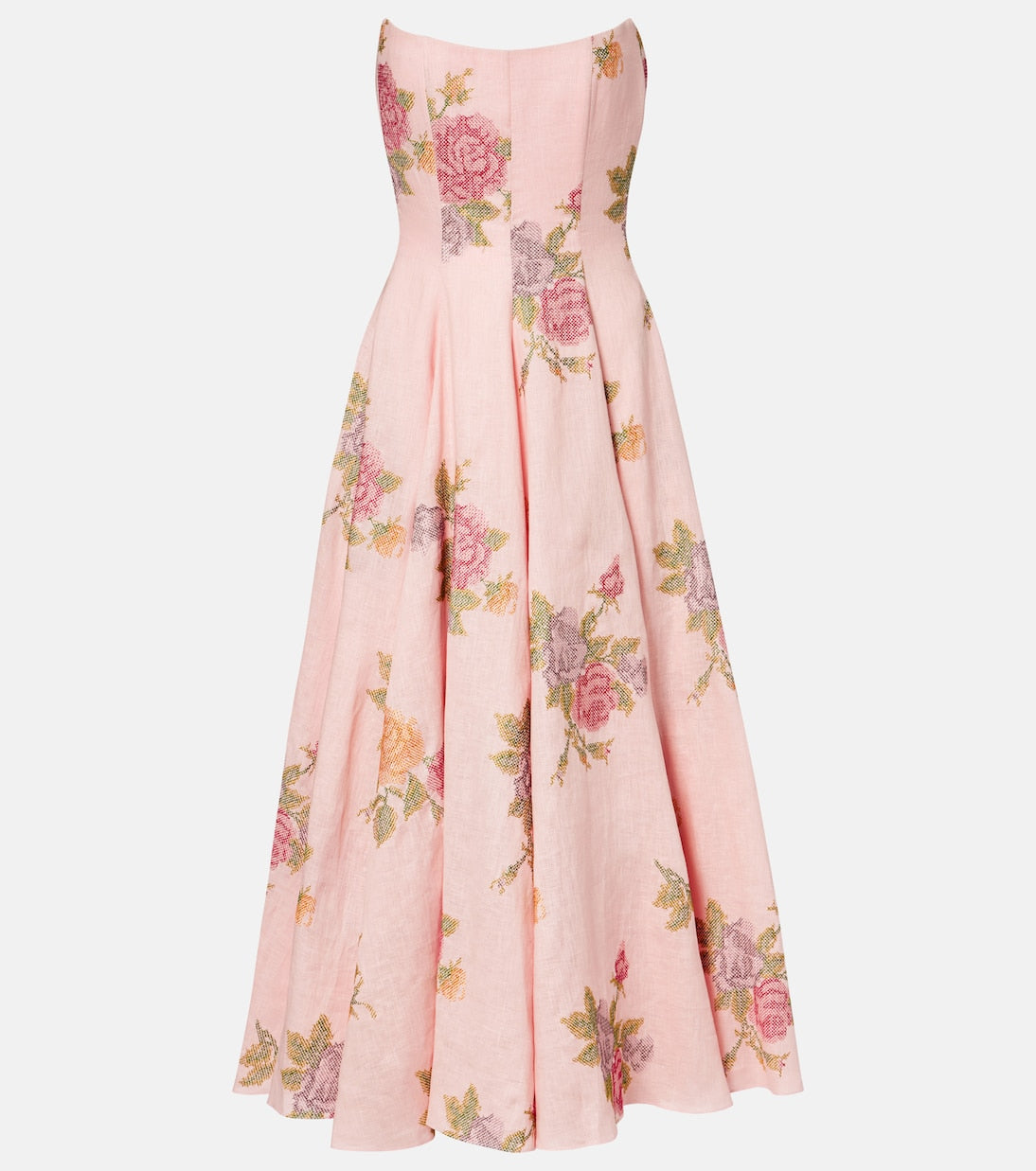 Markarian - Floral linen corset dress
