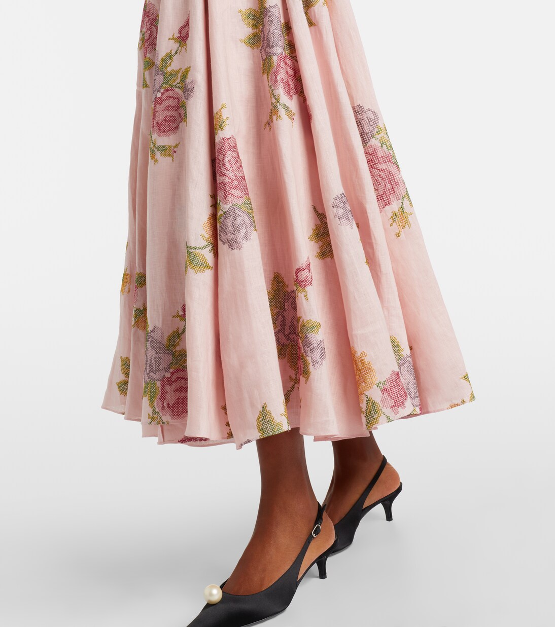 Markarian - Floral linen corset dress