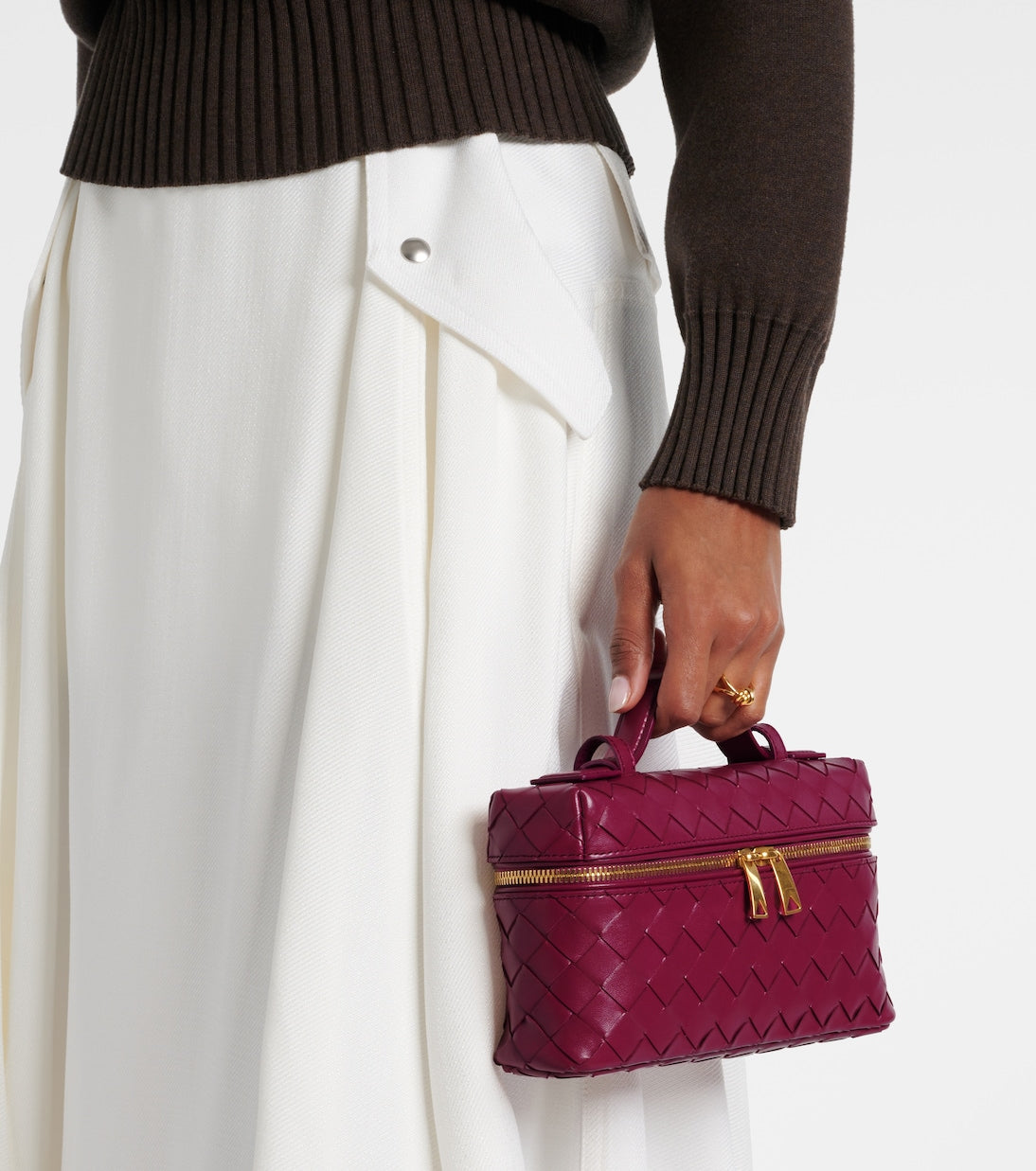 Bottega Veneta - Bang Bang Intrecciato leather vanity bag