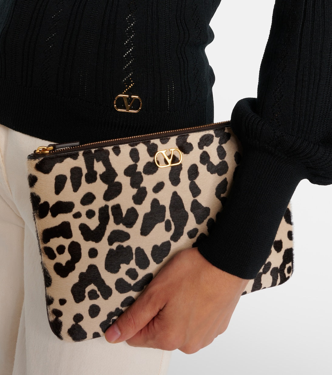 Valentino Garavani - VLogo calf hair pouch