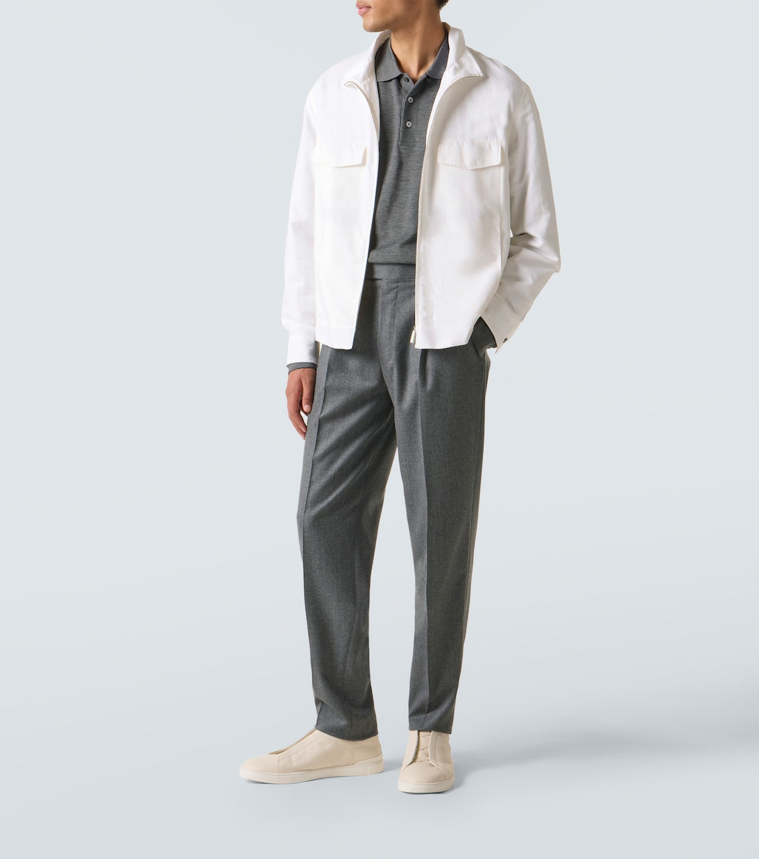 Zegna - Wool flannel straight pants
