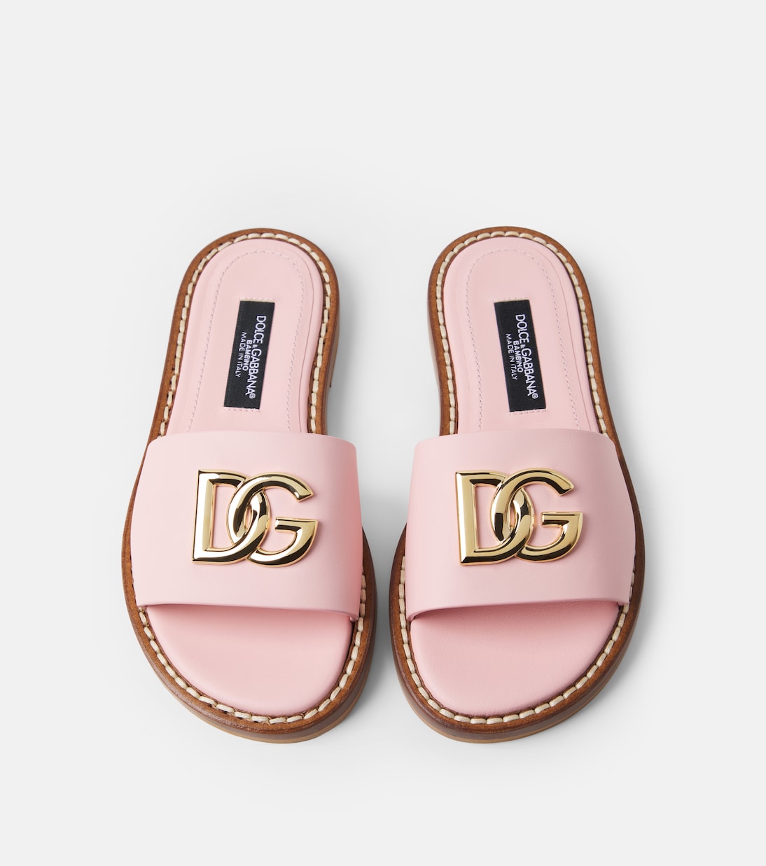 Dolce&Gabbana Kids - DG leather slides