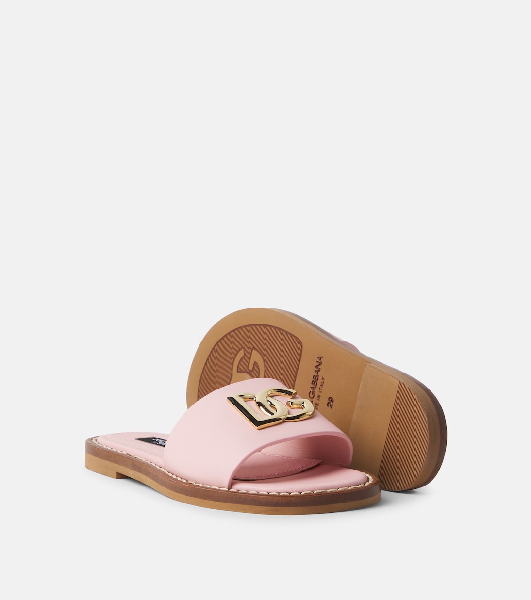 Dolce&Gabbana Kids - DG leather slides