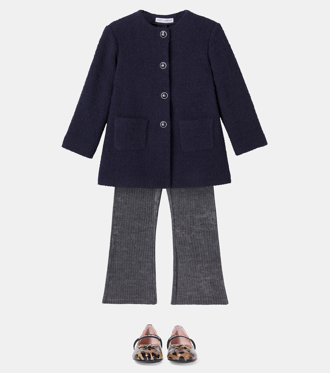 Dolce&Gabbana Kids - Leopard-print leather ballet flats