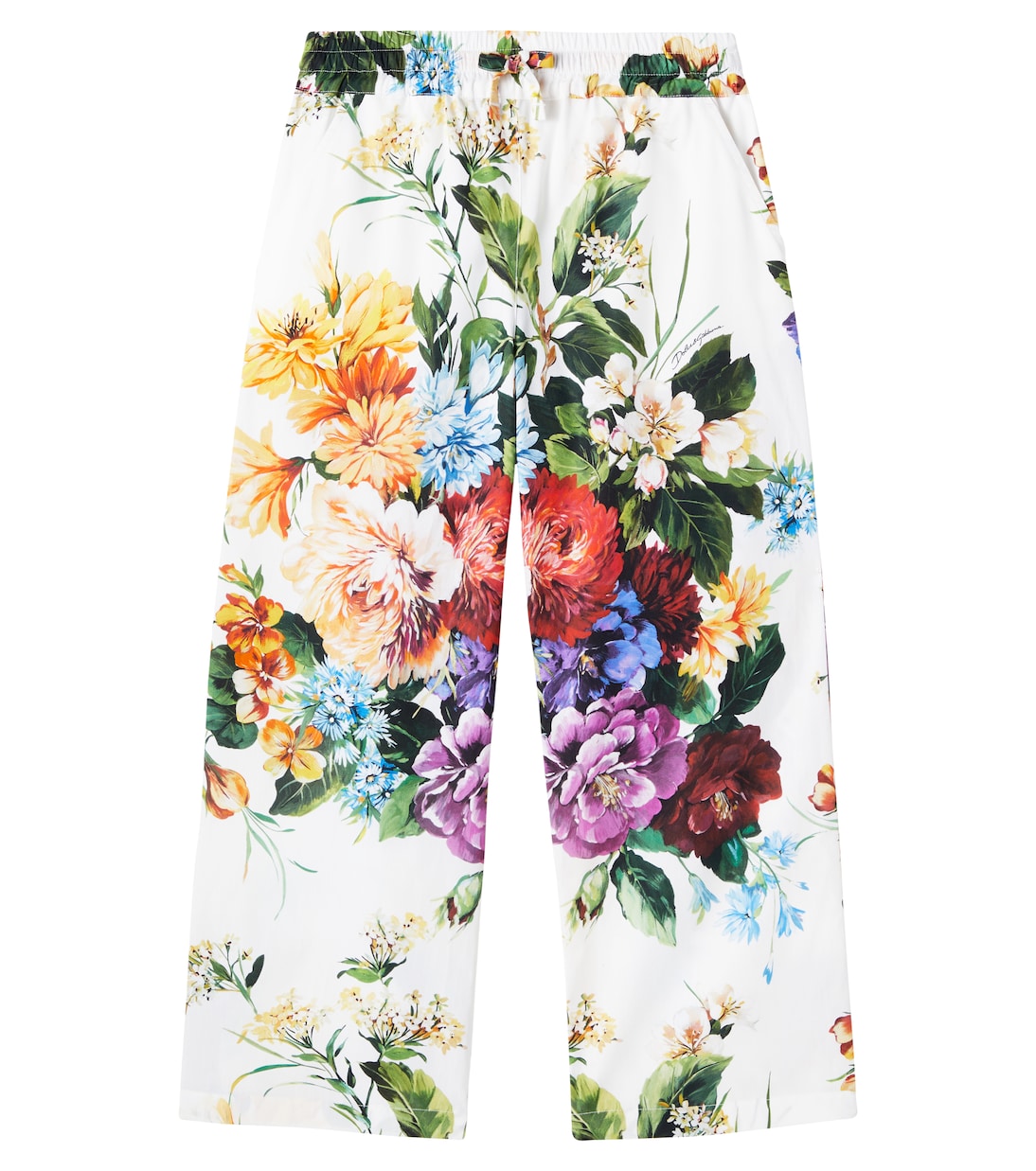 Dolce&Gabbana Kids - Floral cotton poplin palazzo pants